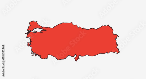 Map of Turkey in Red Color.