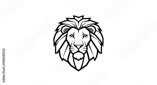 Lion Head Illustration Close Up.