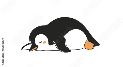Sleeping Penguin on the Ground.
