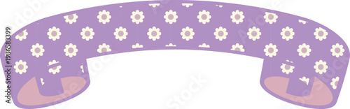 Ribbon Frame -5- Daisy - purple, isolated on white background
