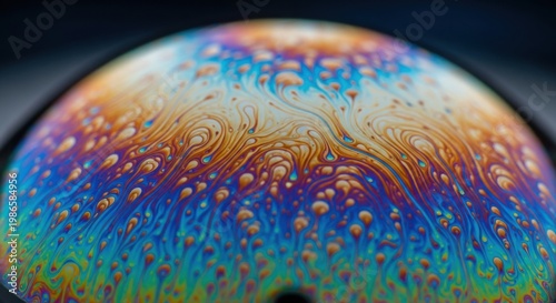 Vibrant Colorful Soap Bubble Surface Macro