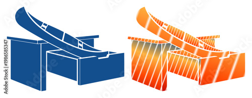 Creative illustration of a canoe on a desk, symbolizing innovation and problem-solving