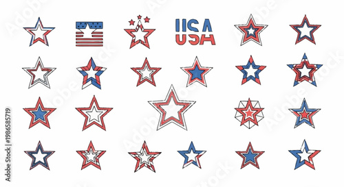 American flag stars shine brightly on patriotic USA flag background