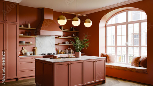 modern kitchen interior with kitchen