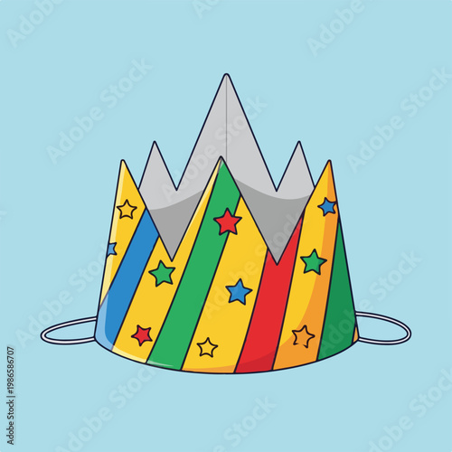 A colorful party crown with stars