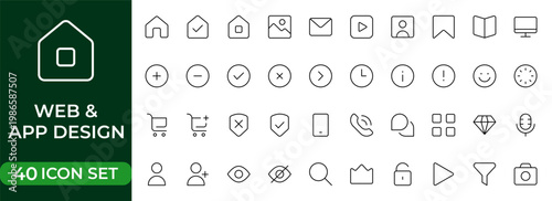 Web and App Design Line Icon Set for UI UX, Wireframe, Prototyping, Interface Development, Mobile Apps and Website Design Outline Vector Collection