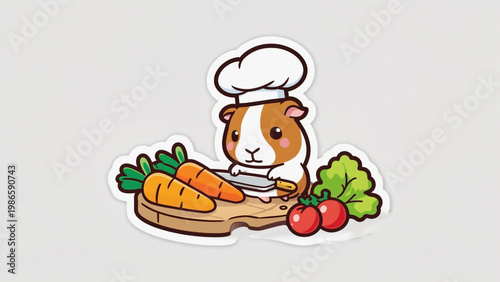 cartoon rabbit cooking on isolated white background.ai 