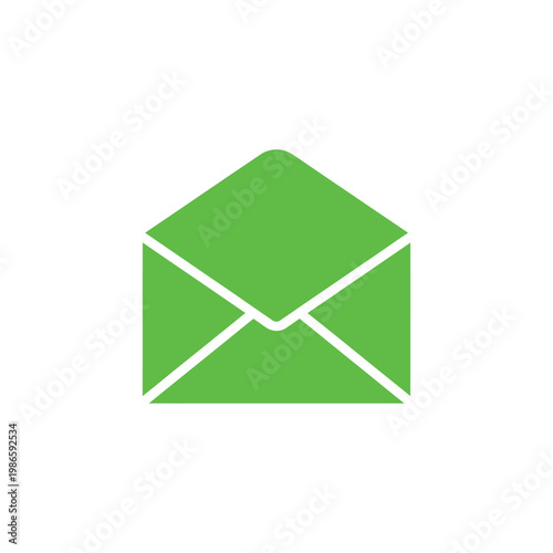 Green envelope with white lines email symbol