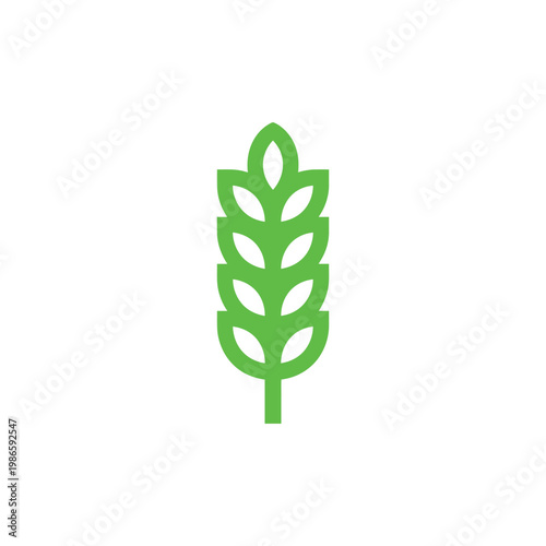Green leaf with white cutouts plant symbol