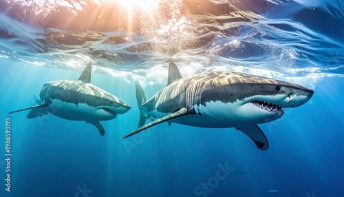 Great White Sharks Duo.