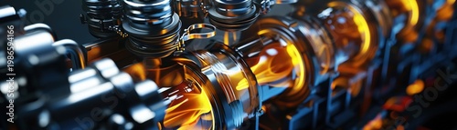 A closeup view of a car engine, with pistons firing and valves opening, showcasing the raw power within cute car