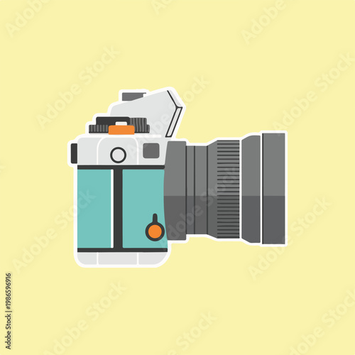 A graphic illustration of a camera