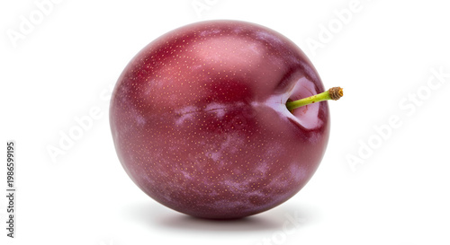 Fresh plum on white background.
