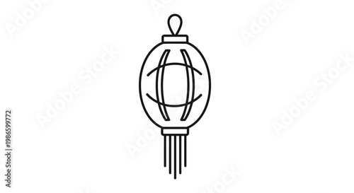 Simple Outline Lantern Icon