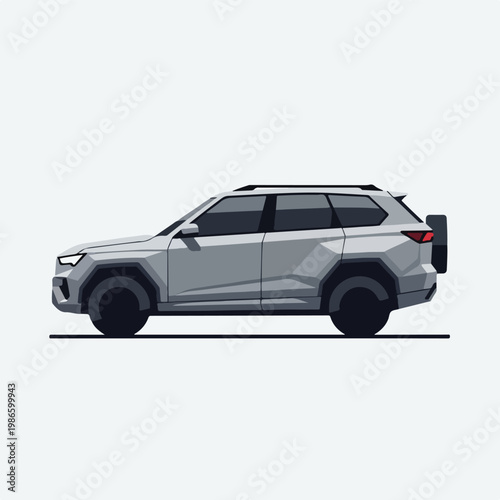 A gray SUV with a modern design on a white background