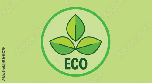 A green eco logo with leaves