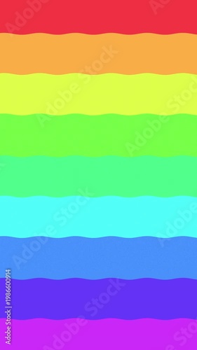 シンプルな虹色のウェーブ背景9:16ループ背景動画