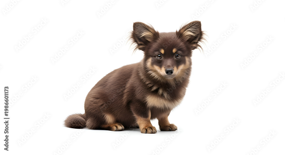 Obraz premium Cute brown Chihuahua dog sitting down.