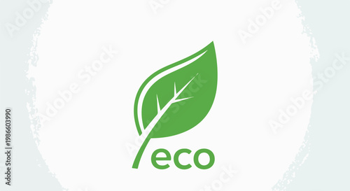 A green leaf with the word eco