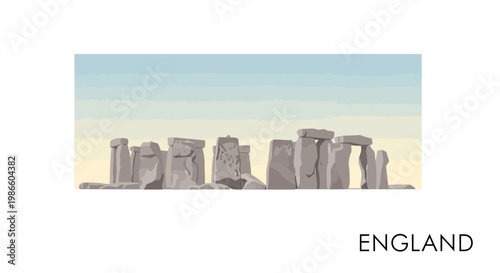 Stonehenge Silhouette With England Text