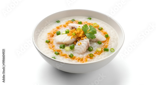 Delicious bowl of creamy seafood soup.