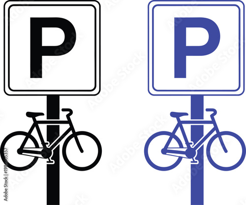 Bicycle parking signs a comparative illustration of parking symbolism