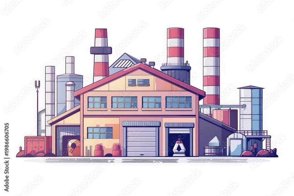 Fototapeta premium A cute cartoon Style ofA high-tech manufacturing process controlled by AI