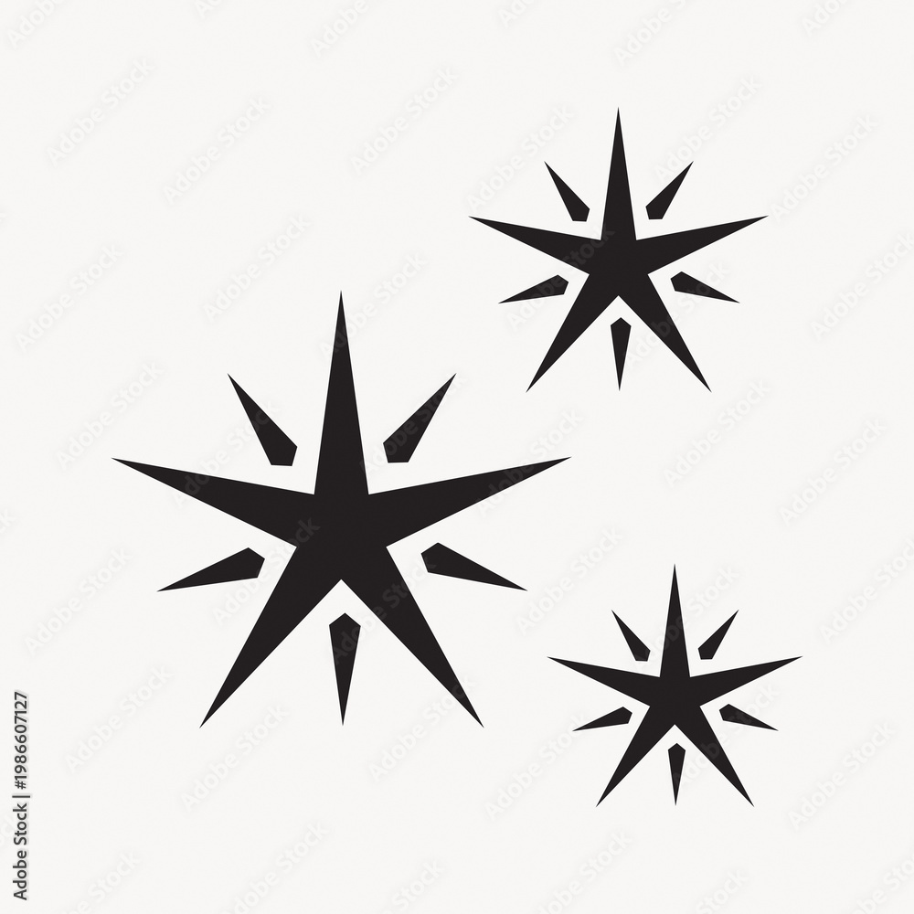 Fototapeta premium Minimalist black star shapes