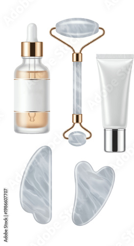 Skincare Routine Essentials Set for Facial Massage and Beauty Treatments