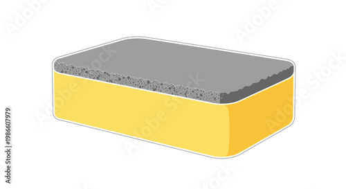Cross Section of Layered Foam and Concrete Material