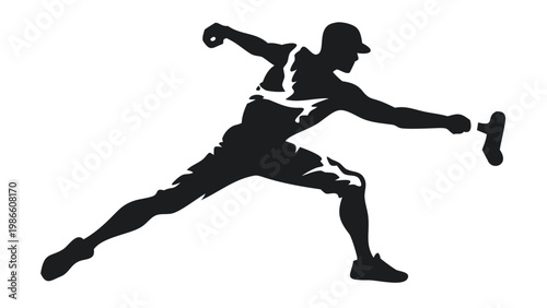 silhouette of a man running