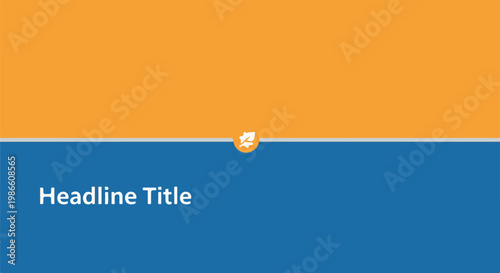 A slide design with orange and blue sections