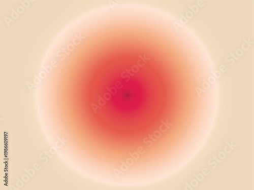 Circular radial gradient background with bright red center and soft orange aura.