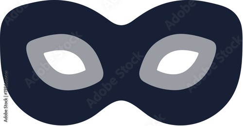 Flat Minimalist Mask Party Costume Accessory Object with Rounded Shape