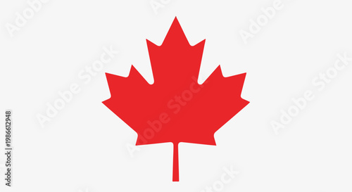 Schilderij op canvas A red maple leaf on a white background