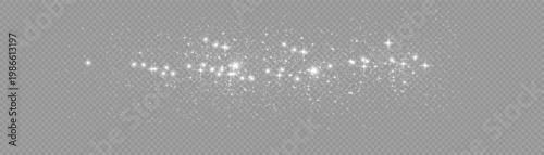 A cluster of white sparkles on a gray background