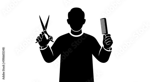 Silhouette of a Barber.