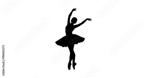 Silhouette of Female Ballet Dancer 1.