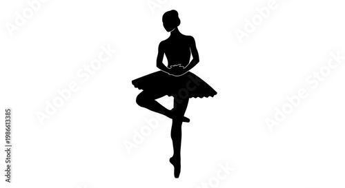 Silhouette of Female Ballet Dancer.