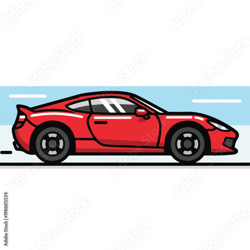 A red sports car on a road