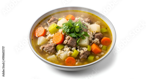 Hearty Beef Stew with Vegetables Served.