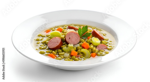 Hearty Sausage and Vegetable Soup Bowl.