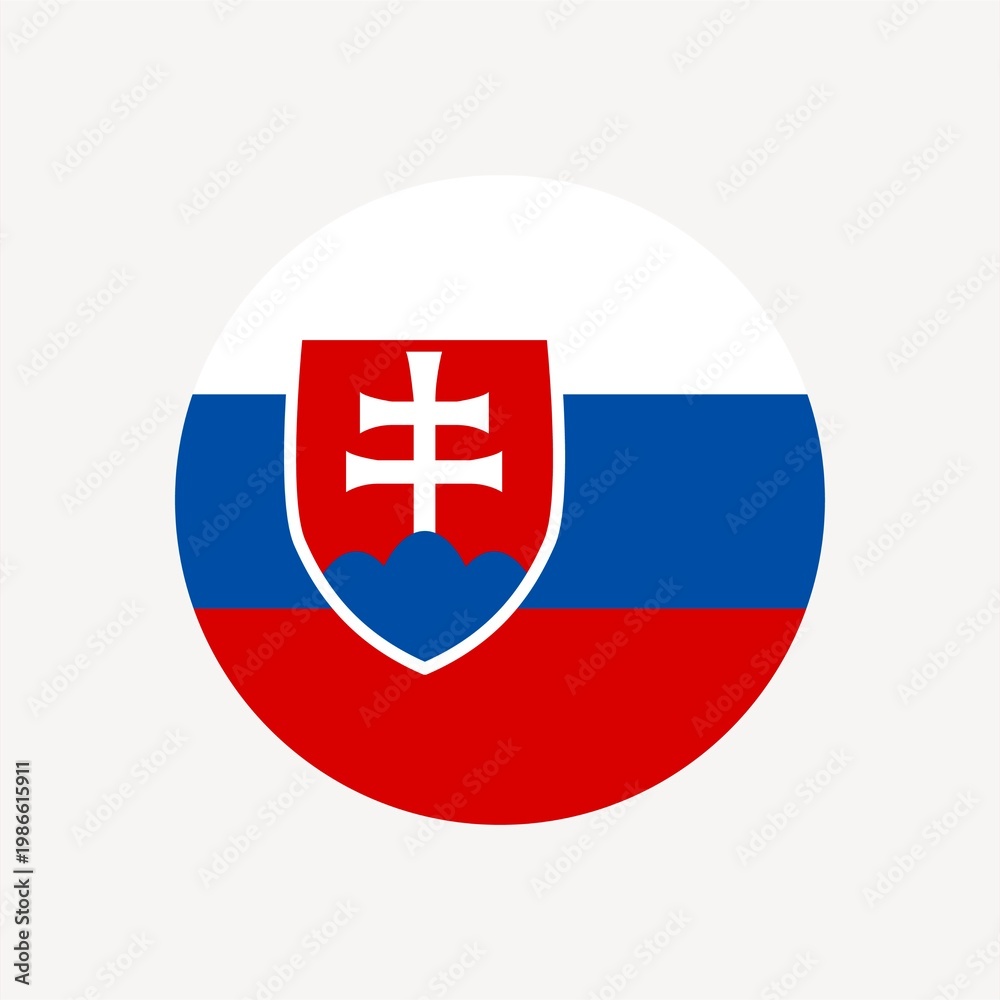 Obraz premium Slovakia flag emblem illustration isolated element