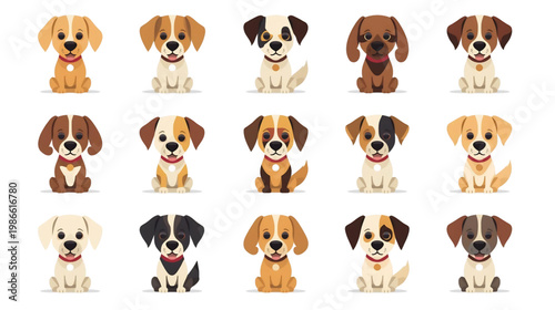 Puppy Portraits: A charming collection of various puppy portraits showcases an array of adorable dogs, each exuding unique character and charm.