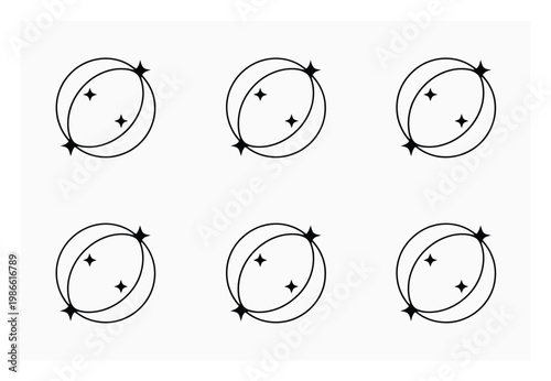 Abstract Geometric Orbs with Stars Pattern