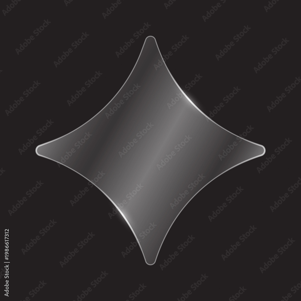 Fototapeta premium Glossy diamond shape design on black