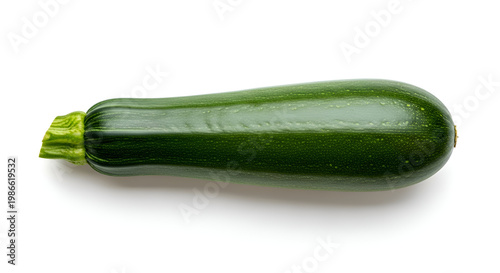 Fresh green zucchini on white background.