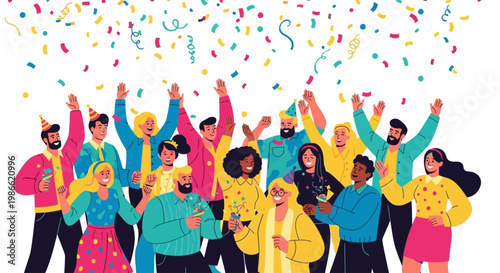 Diverse Group of People Celebrating Together.