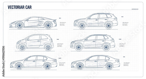 Vector Car Silhouettes Collection Different Models.