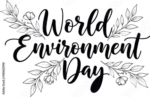 World Environment Day, eco friendly, green awareness, floral vector illustration, environmental conservation